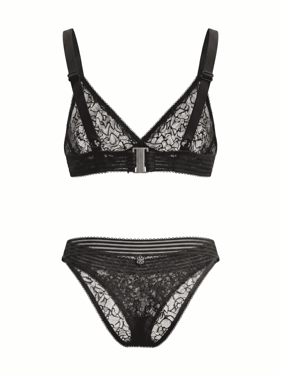 Black Whisper Set, back view — seamless elastic waistband loungewear — Rimoné Paris