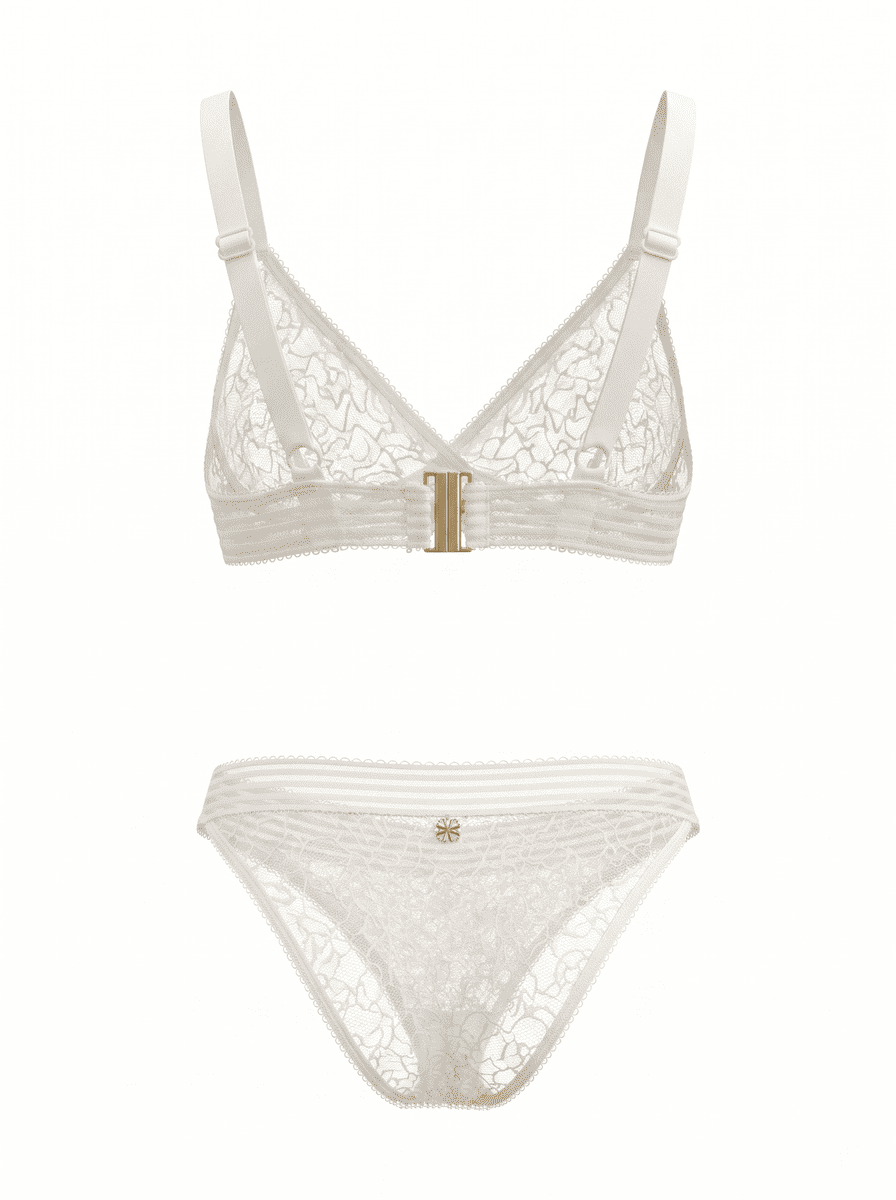 White Whisper Set, back view — seamless elastic waistband loungewear — Rimoné Paris