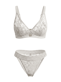 White Whisper Set, front view — seamless elastic waistband loungewear — Rimoné Paris