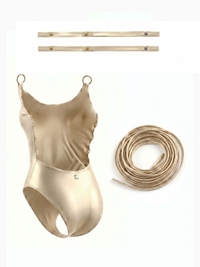 White Eclipse Swimsuit, back access detail — wrap-style one-piece for D–HH cups — Rimoné Paris
