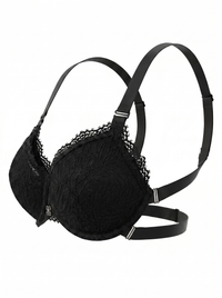 Black Infini Bra, side view — everyday backless bra for D+ cups — Rimoné Paris