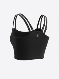 Sports Bra, full-length back view — boned cropped cami-bra, no underwire — Rimoné Paris