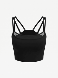 Sports Bra, full-length front view — boned cropped cami-bra, no underwire — Rimoné Paris